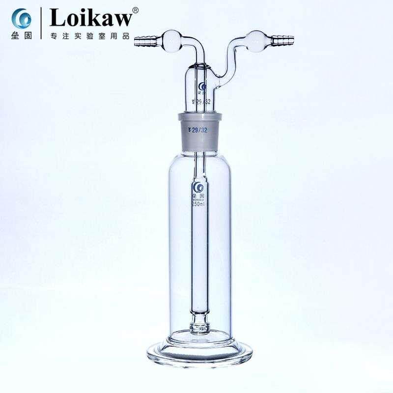 125ml250ml500/1000多孔气体洗瓶高硼硅玻璃洗气瓶玻璃缓冲瓶