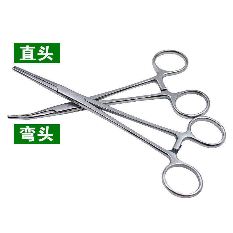 不锈钢止血钳指头弯头持针钳手术钳血管钳拔毛钳兽用止血钳