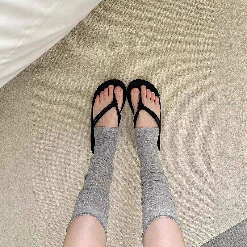韩版袜子女踩脚小腿袜套春夏网眼透气中筒堆堆袜无骨卷边百搭腿套
