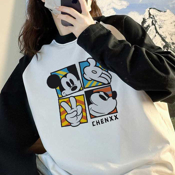 撞色拼接插肩长袖t恤情侣款春秋冬宽松内搭休闲运动打底衫上衣潮,女装/女士精品,T恤,淘宝优惠券,粉丝福利购,淘宝优惠卷