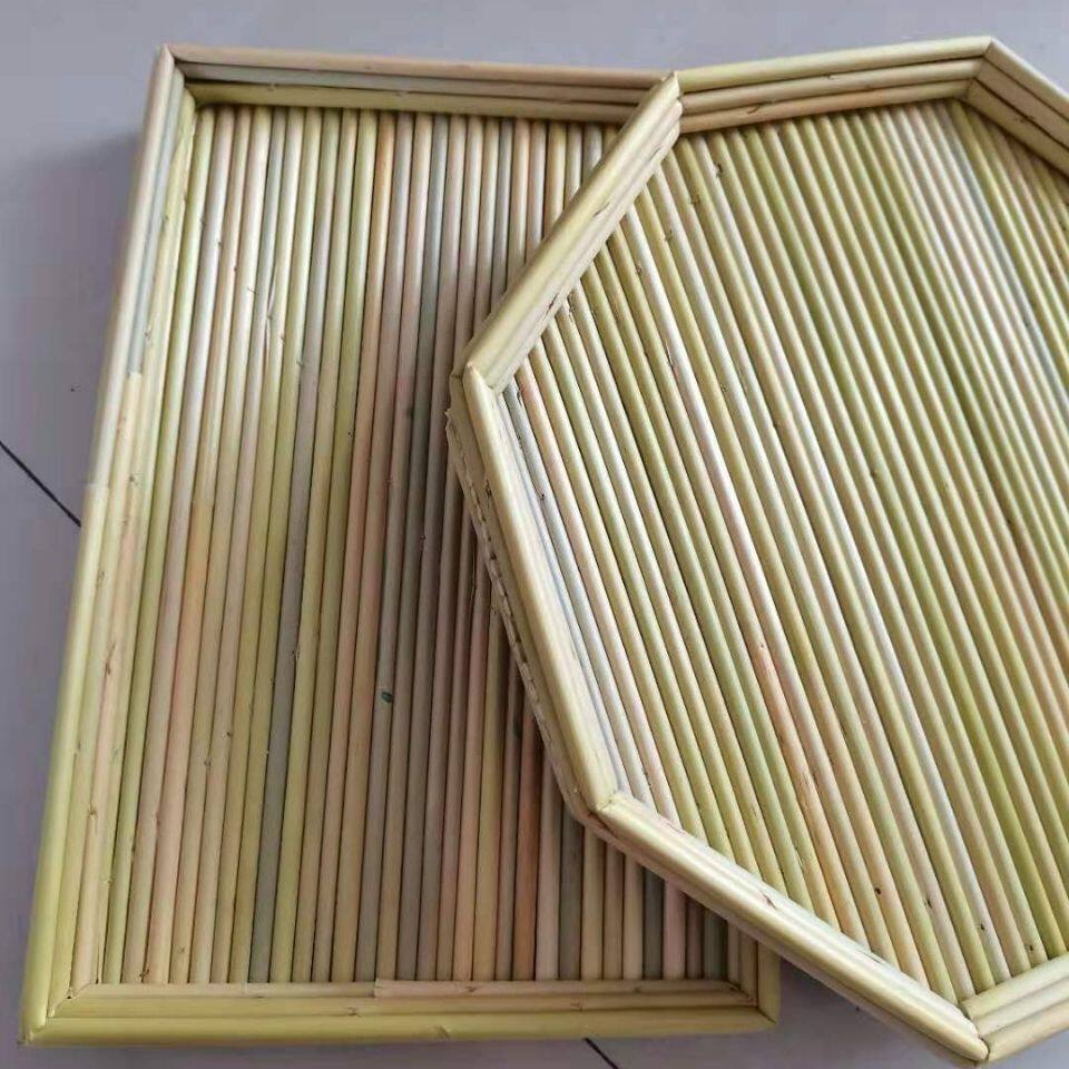 天然高梁杆盖垫八角盖帘长方形盖帘馒头垫饺子帘茶盘果盘簸箩托盘