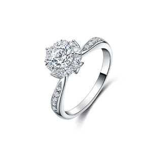 蒂芙星钻18K金铂金PT950培育钻石河南人工人造钻石灿若星辰钻戒