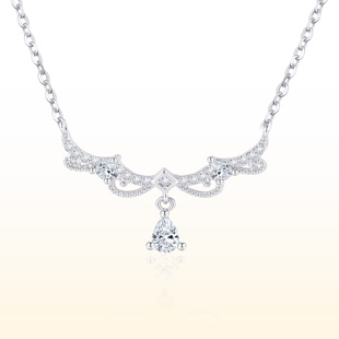 蒂芙星钻铂金PT950培育钻石蕾丝水滴项链精致高级感百搭锁骨链