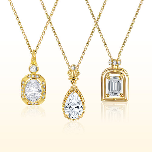 蒂芙星钻PT950培育钻锁骨链