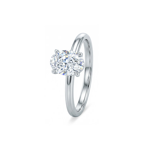 蒂芙星钻18K金培育钻石河南人工人造钻石四爪椭圆钻戒鸽子蛋钻戒