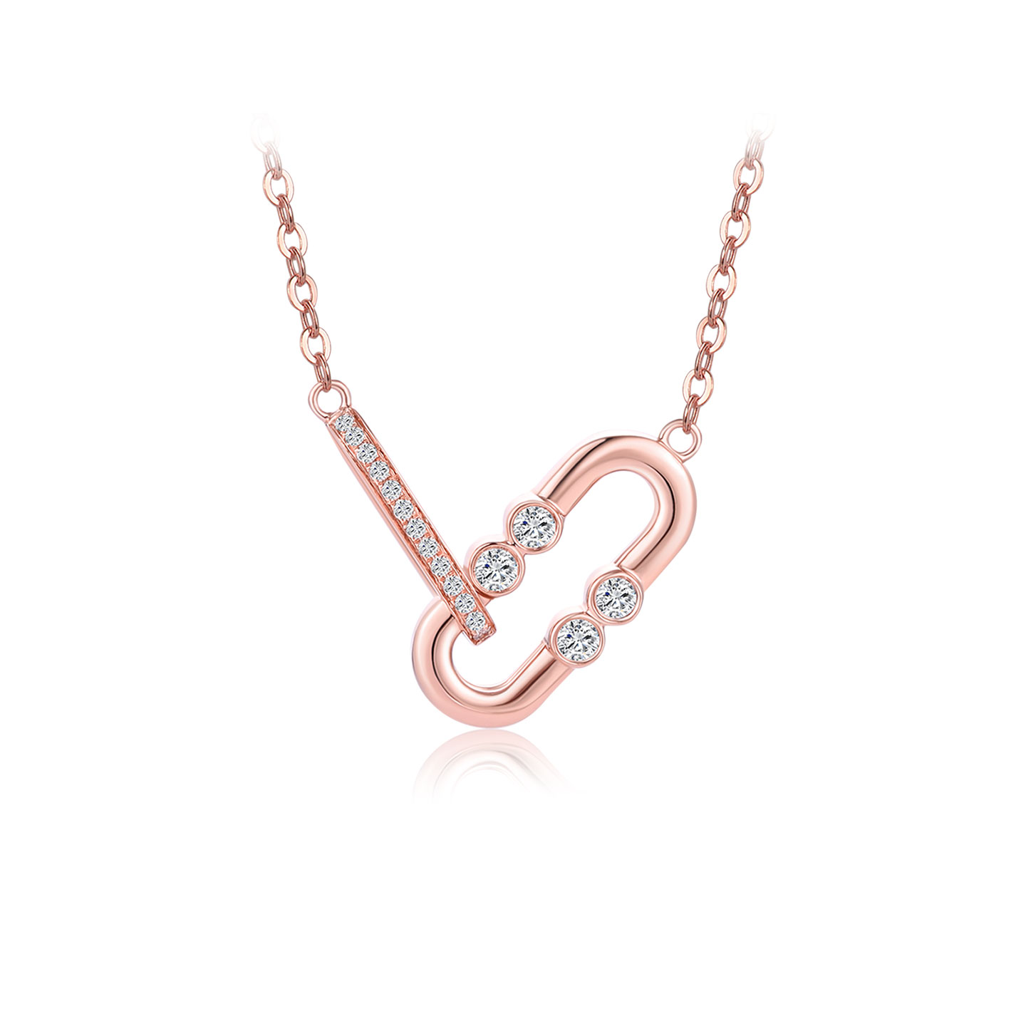 蒂芙星钻18K金培育钻石项链环环相扣项链轻奢高级百搭情人节送礼