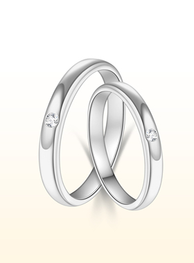 蒂芙星钻铂金PT950培育钻石戒指T家单钻对戒轻奢精致情人节送礼物