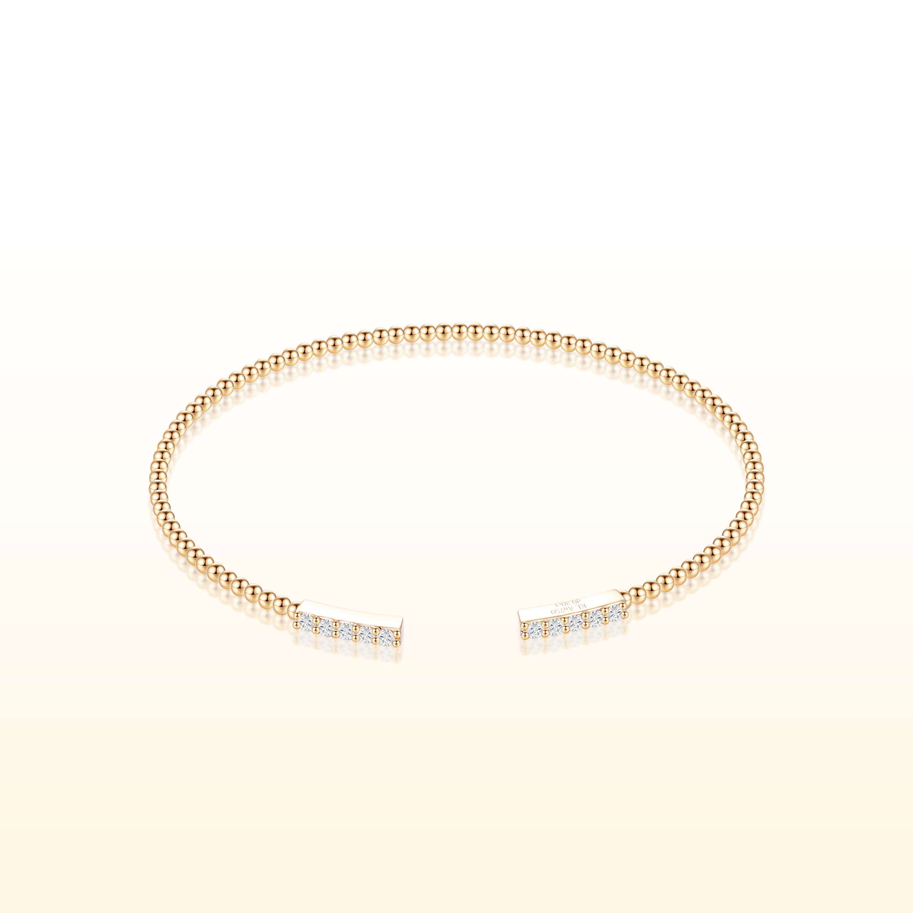 蒂芙星钻18K黄金培育钻石手镯开口镯复古叠戴轻奢百搭七夕送礼物