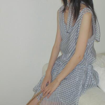 三件套印花网纱条纹简约休闲
