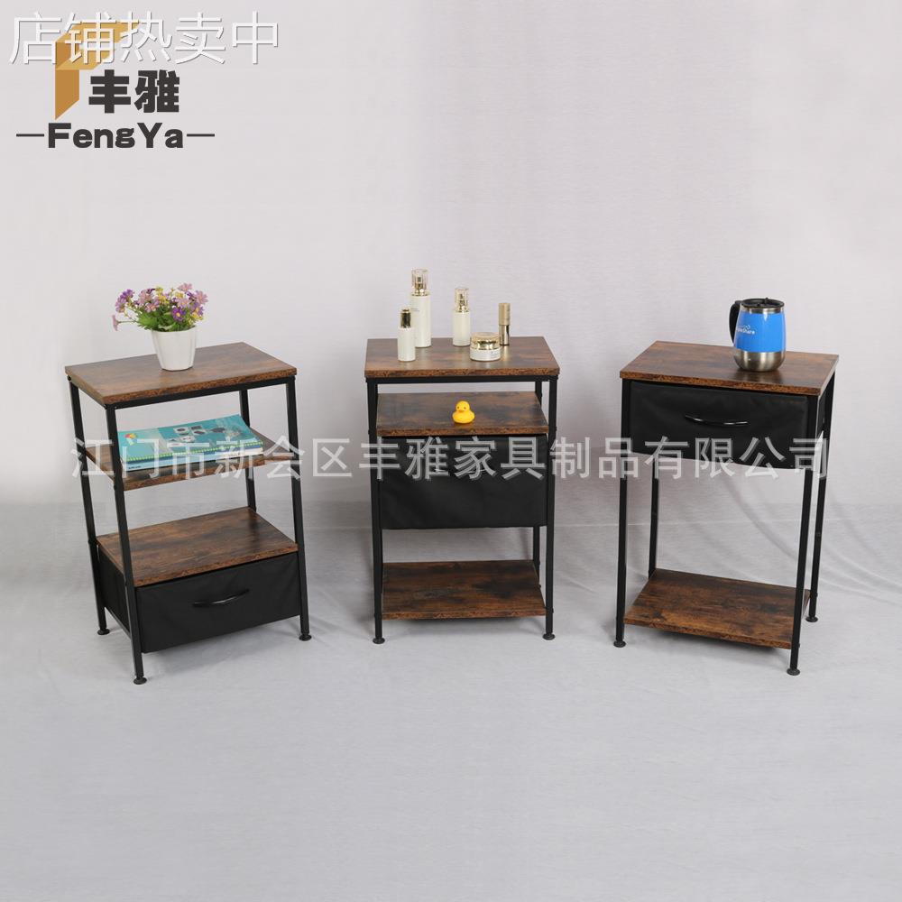 客厅简约创意床头柜铁木结构收纳边桌沙发边桌床头桌