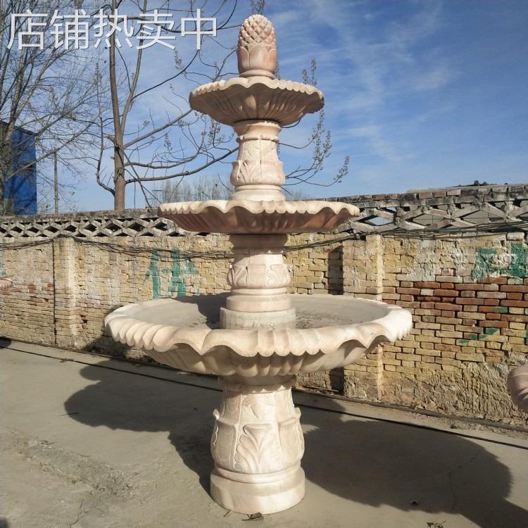 石雕喷泉球大理石花岗岩欧式喷泉流水景观摆件石材水钵跌水