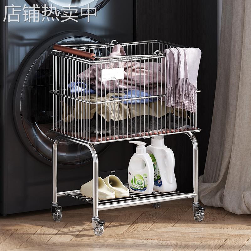 中古可移动脏衣篮多功能脏衣篓卫生间推车置物架浴室脏衣服收纳筐