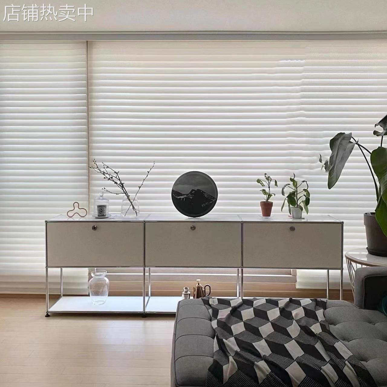 ins风不锈钢模块USM北欧简约家用展示架餐边柜斗柜客厅置物收纳柜