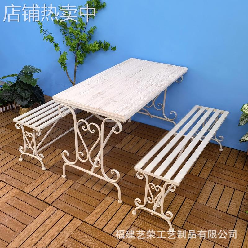 欧式铁艺花园桌椅户外桌阳台桌子餐厅休闲吧室外茶几庭院花园长桌
