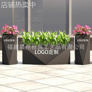 不锈钢组合花箱护栏户外种植箱铁艺花槽花坛户外花架庭院组合花坛