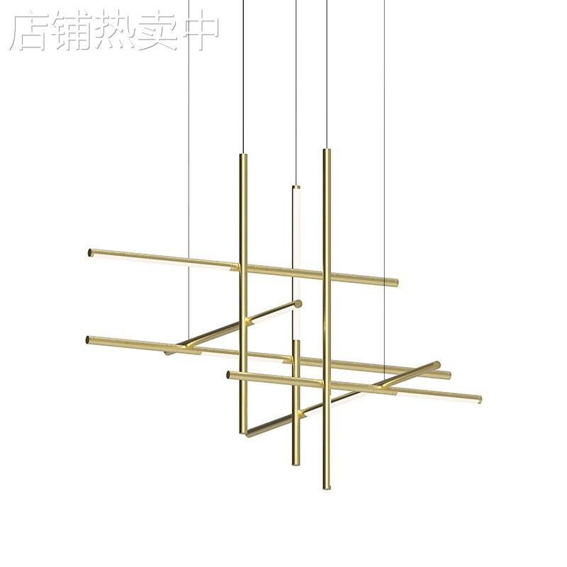 2025年新款酒店大堂极简几何线条轻奢高级感宴会厅客厅装饰吊灯