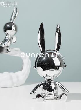 网红卡通火箭宇航兔潮玩手办摆件客厅酒柜电视柜家居创意装饰摆设