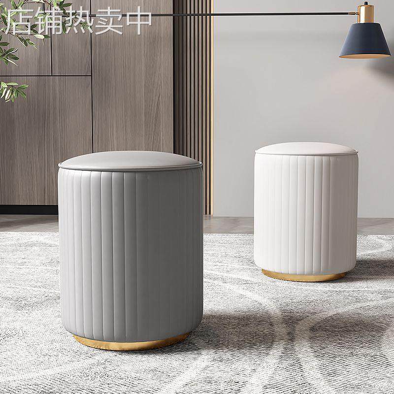 化妆凳子家用梳妆台凳子可收纳圆凳轻奢简约梳妆美甲美容专用圆凳