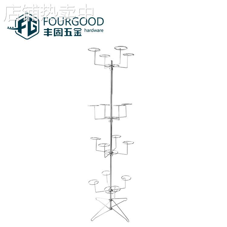 电镀四层帽架 商场展示架 帽子商品展示架现货处理低价出售