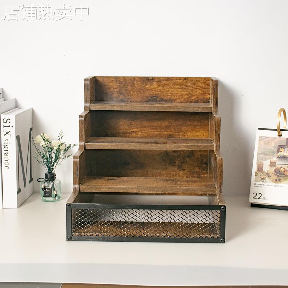 桌面置物架多层铁艺客厅化妆品收纳架厨房调味品整理架