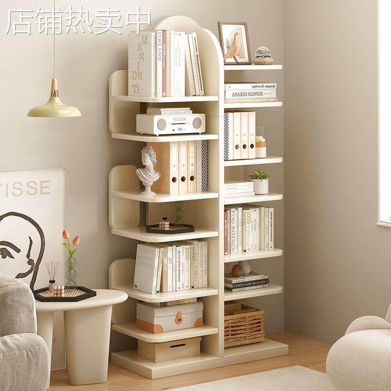 家用书架现代简约展示柜落地收纳柜靠墙置物架简易储物柜多层书柜