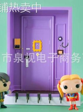 树脂家居装饰钥匙收纳架门后挂钩玄关紫盒木质工艺品墙上置物架