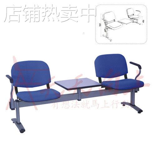 多功能长排椅带茶几位休闲会客椅洽谈椅带软垫车站休息椅等候椅