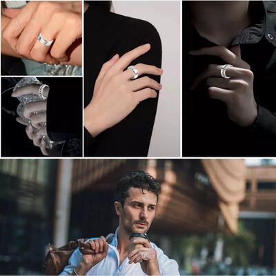 24新款士简约时尚钛钢戒指欧美士婚戒跨境热销亚马逊希音爆款