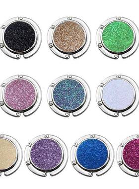 创意圆形挂钩金属折叠手袋挂钩桌边挂包钩现货滴胶大理石闪电多图