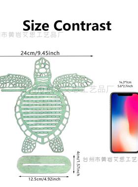 跨境复古海龟首饰架创意乌龟造型木质耳环架大容量饰品架展示