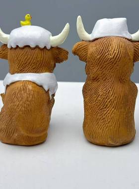 跨境新品高地牛雕像用于书架装饰纸巾高地牛主题女性礼物树脂工艺