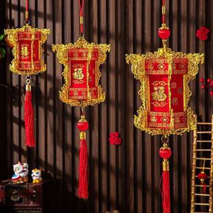 新年灯笼春节元宵布置创意中式六角宫灯乔迁过年阳台大门户外挂饰