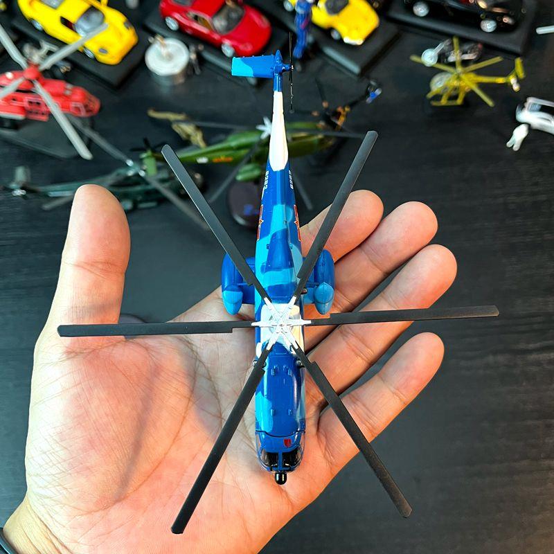 1：144合金飞机模型中国军机直八海军迷彩色直升机旋翼机成品摆件