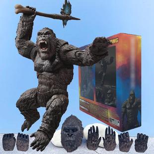 哥斯拉大战金刚战斧大猩猩玩具关节可动红莲模型机械怪兽玩偶手办