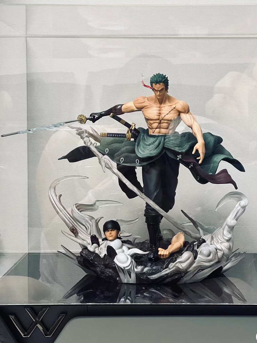 手办海贼王索隆九刀流三头六臂路飞桌面摆件onepiece动漫生日礼物