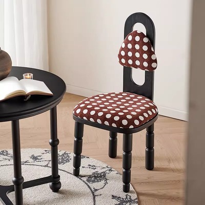 芬尼特法式实木餐椅北欧中古软包