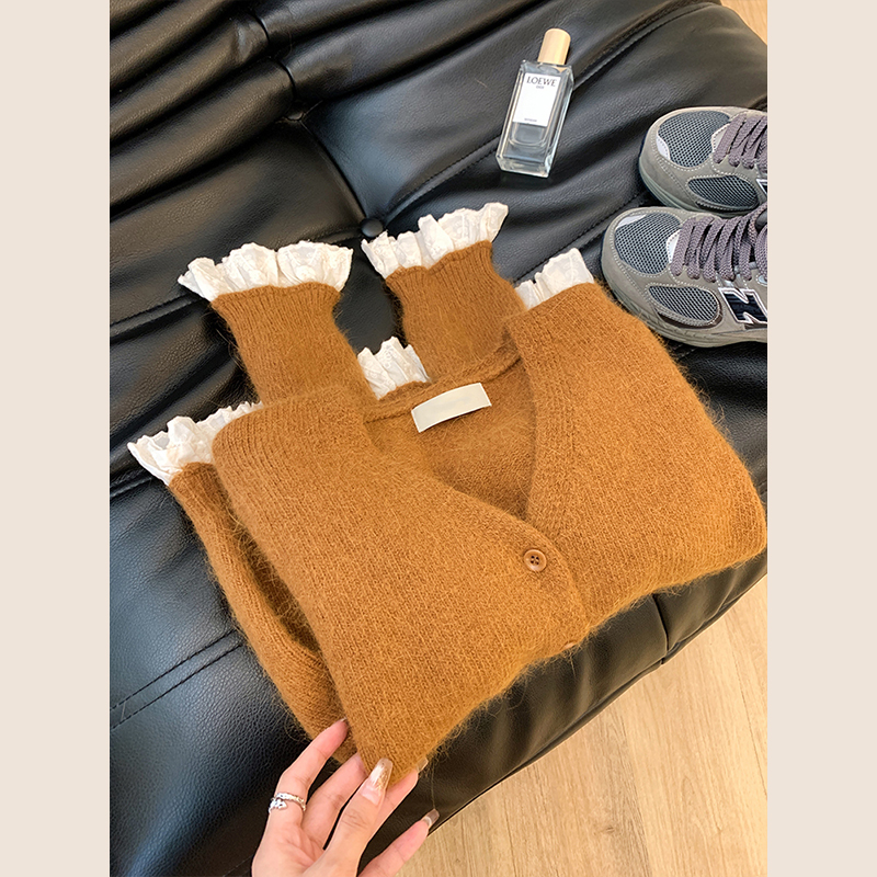 假两件独特气质针织开衫薄款长袖