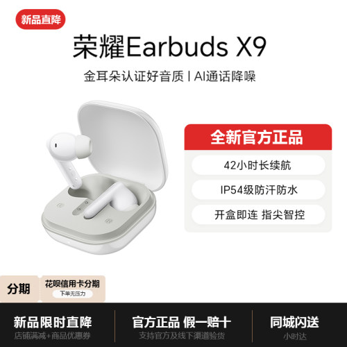 荣耀蓝牙5.3半入耳earbudsX9