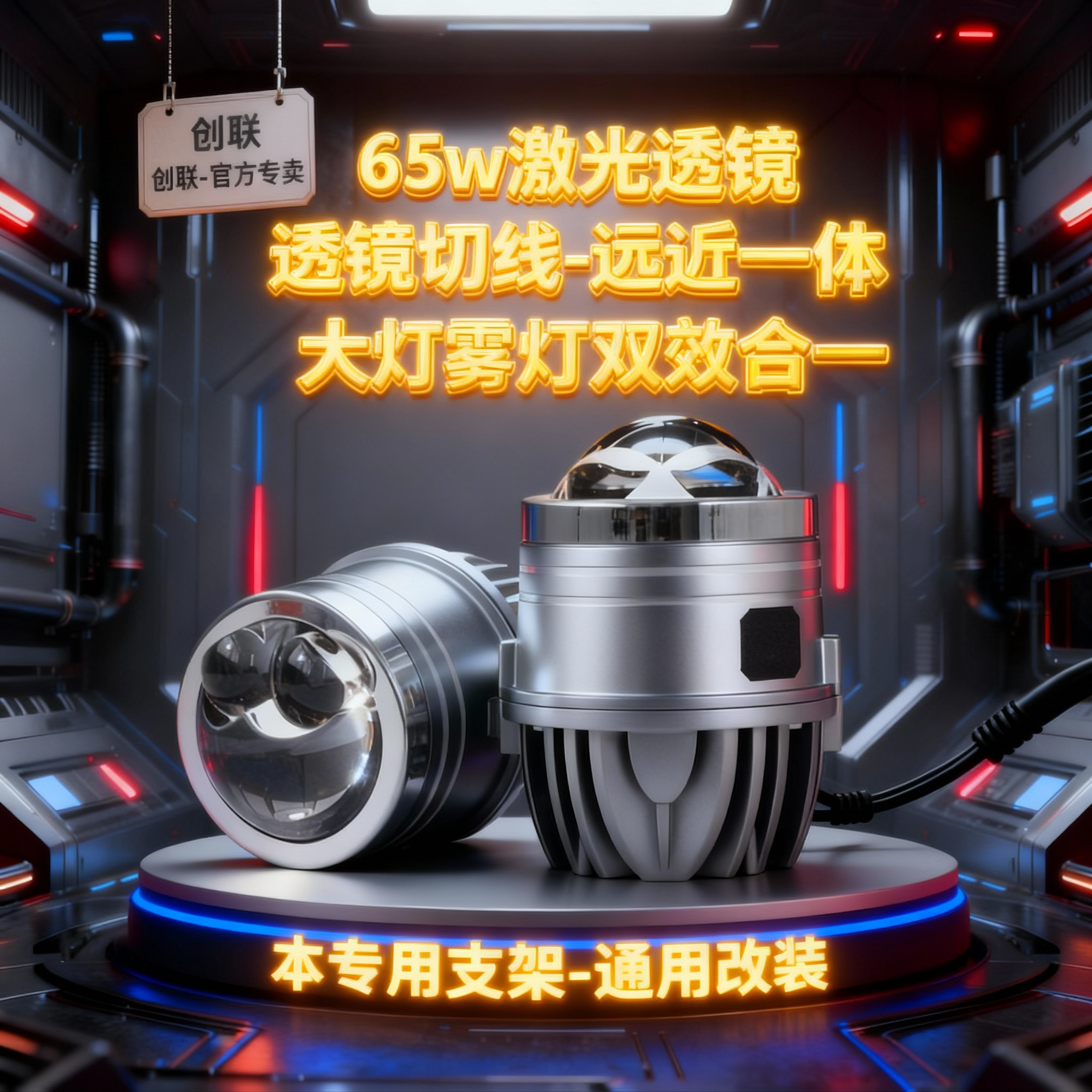 汽车雾灯改装2寸通用专用LED激光双光直射远近光无损防水双光透镜,汽车零部件/养护/美容/维保,汽车车灯透镜,淘宝优惠券,粉丝福利购,淘宝优惠卷