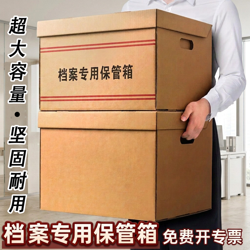 无酸牛皮纸档案箱空白收纳专用箱