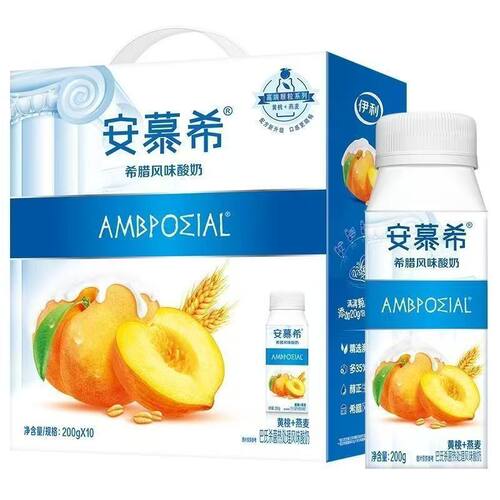 6月产 伊利安慕希燕麦黄桃颗粒酸奶 200g*10瓶