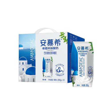 6月生产 伊利安慕希希腊风味酸奶原味 草莓，蓝莓205g*12盒