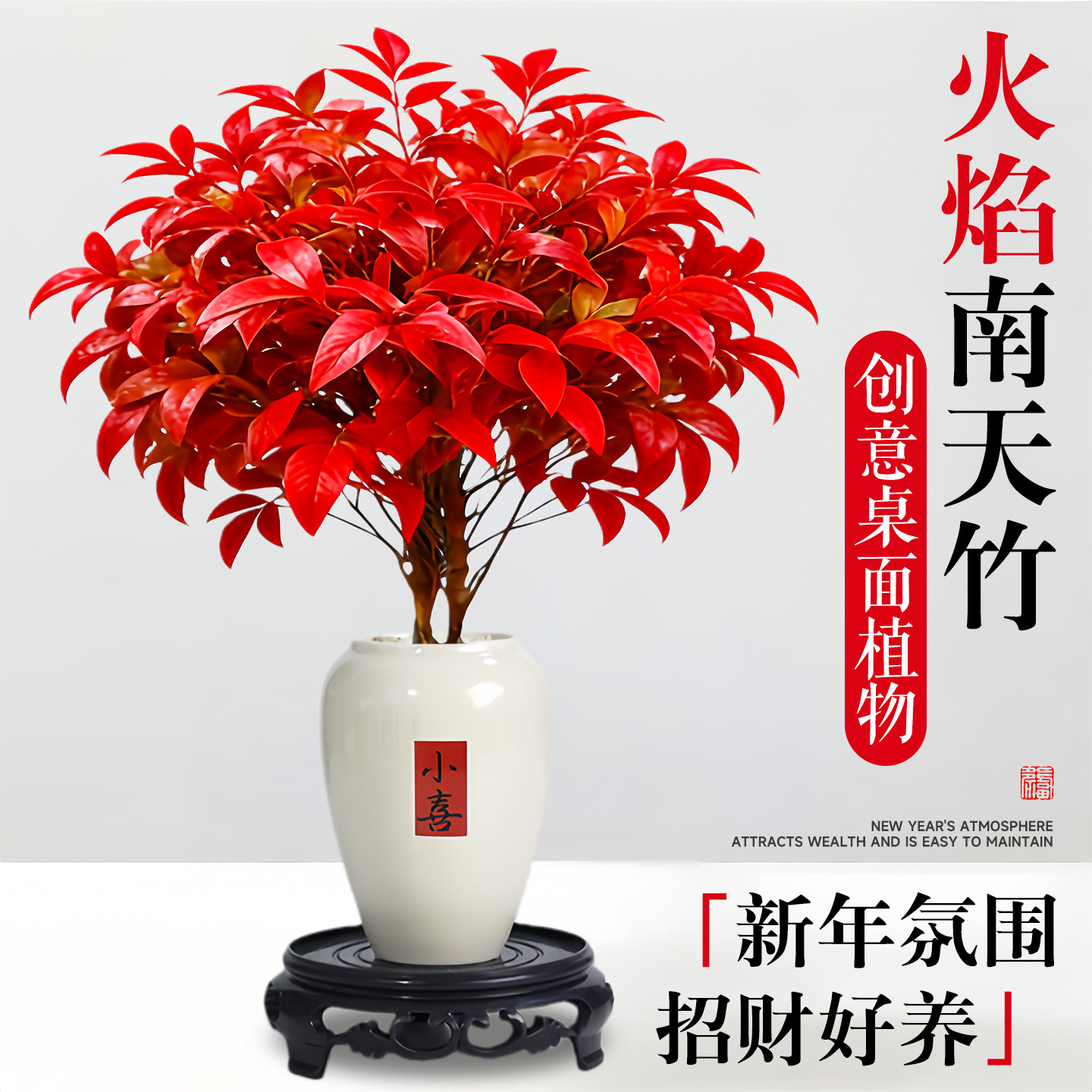 火焰南天竹盆栽红叶小盆景室内桌面好养年宵花卉耐寒植物四季绿植,鲜花速递/花卉仿真/绿植园艺,绿植,淘宝优惠券,粉丝福利购,淘宝优惠卷