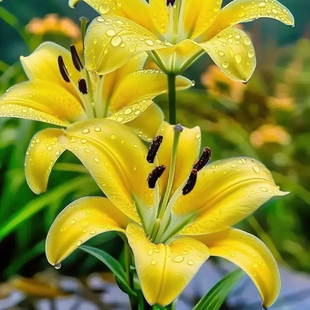 进口重瓣香水百合花种球四季好养水培黄天霸鲜花盆栽庭院花种籽