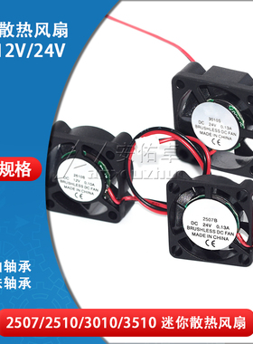 2.5cm/3cm迷你散热小风扇2507 3010微型无刷直流散热风扇5 12 24V