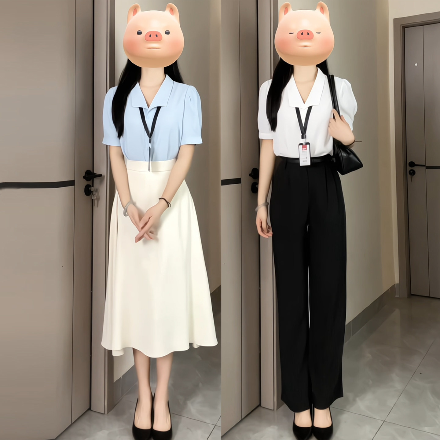 减龄雪纺衬衫女夏职业教师穿搭公务员大学生事业编面试正装裙套装