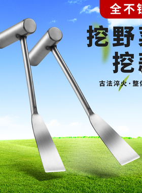 不锈钢小铲子园艺种花工具家用种菜拔除草挖土户外挖野菜铲出蒜铲