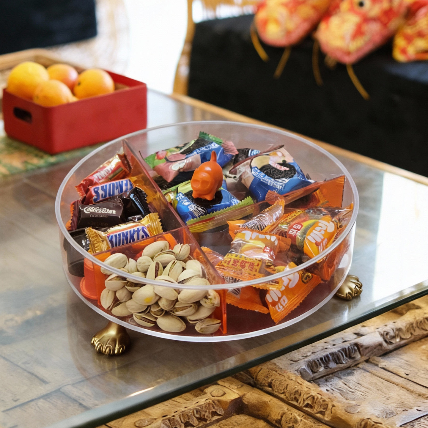 [空之喵喵]2026新年糖果盒轻奢高档客厅茶几家用过年高颜值亚克力,餐饮具,果盆/果盘/果篮,淘宝优惠券,粉丝福利购,淘宝优惠卷