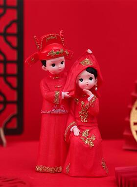 古风金玉良缘喜庆新郎新娘手办树脂工艺品结婚创意伴手礼厂家