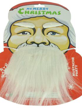 万圣节假胡子圣诞装饰品圣诞老人装扮用品白色圣诞胡子三件套